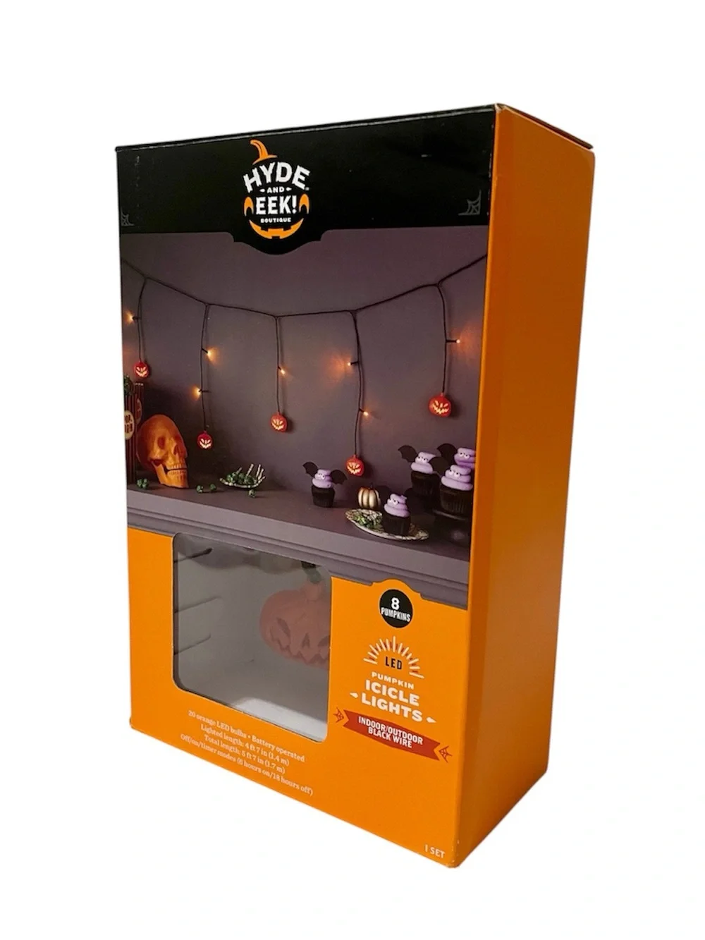 Hyde & Eek! 20ct Orange LED Pumpkin Icicle Lights